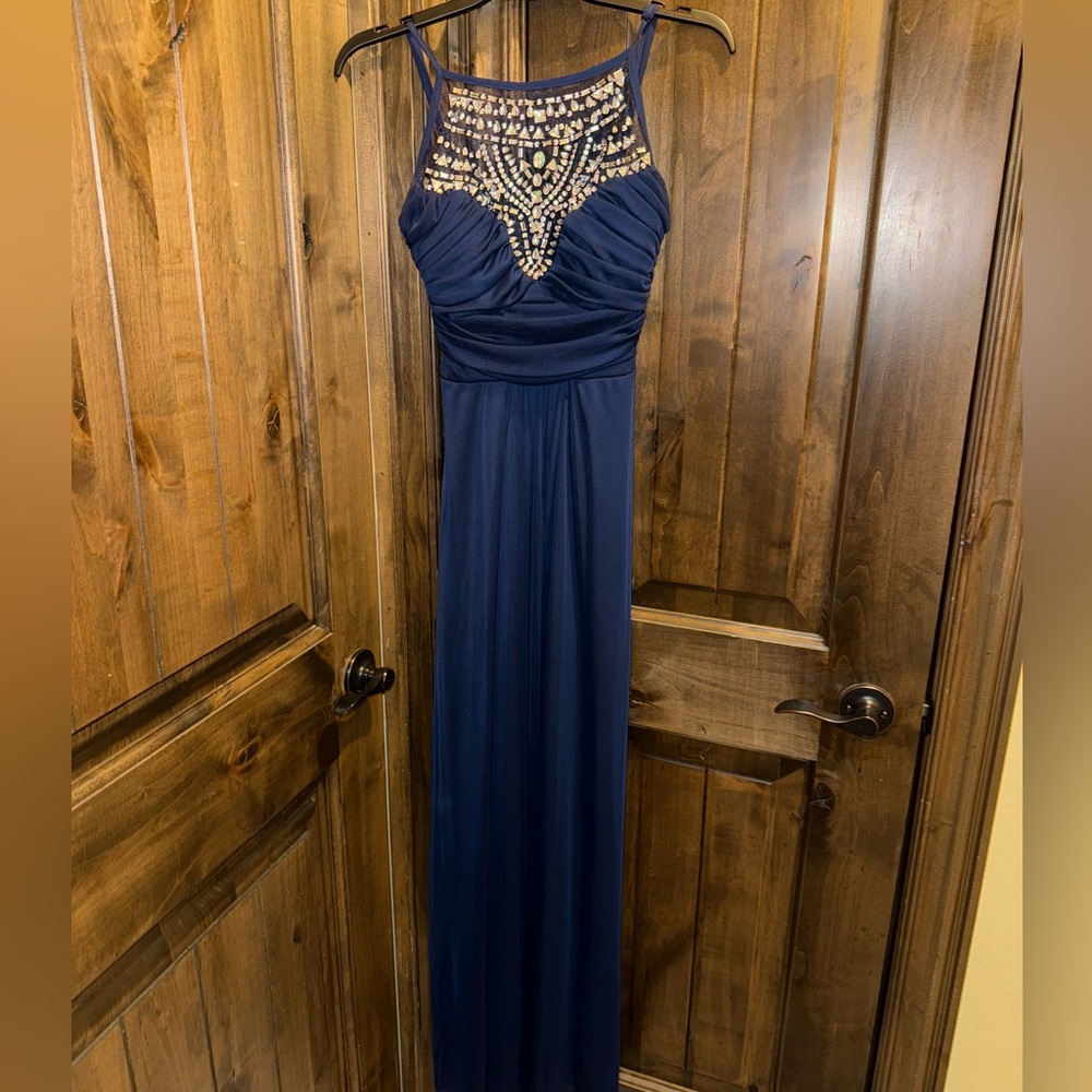Elegant Navy Blue Evening Dress